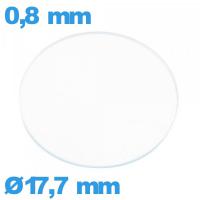 Verre 17,7 mm de montre circulaire verre minéral