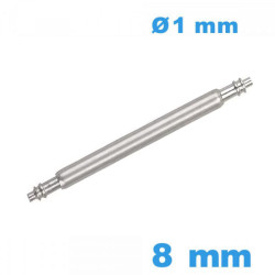 Springbar à ressort bracelet montre 8 mm diam : 1 mm épaulement simple Téléscopique