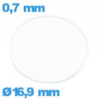 Verre circulaire verre minéral 16,9 mm montre