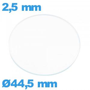 Verre circulaire en verre minéral 44,5 mm montre