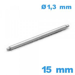 1 Springbar pour réparation montre 15 mm A petite pointe épaulement simple diam : 1,3 mm Suisse