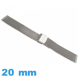 Bracelet acier inox argenté 20mm MESH tressé de montre