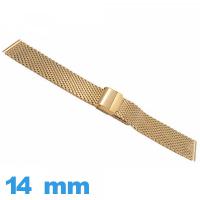 Bracelet acier doré pour montre 14mm MESH tressé