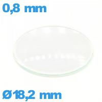 Verre en verre minéral bombé de montre circulaire 18,2 mm