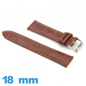 Bracelet cuir véritable de montre 18mm Rembourré Alligator