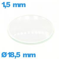 Verre circulaire 18,5 mm en verre minéral bombé de montre