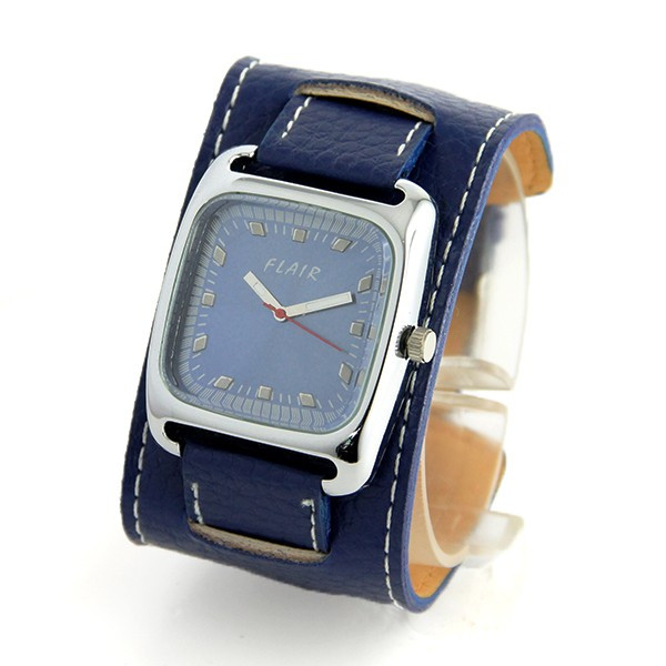 Fullmosa 18mm Bracelet de Montre en Cuir Véritable, 14mm 16mm 18mm 19mm 20mm 22mm 24mm Montre Bracelet à Dégagement Rapide,Boucle en Acier Inoxydable,18mm, Bleu Foncé
