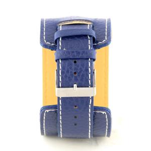 Bracelet De Montre En Cuir Maruca Véritable Bleu - Largeur 18mm (côté Montre) - Boucle Acier Ou Dorée - Neuf Avec étiquettes