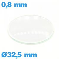 Verre montre 32,5 mm en verre minéral circulaire bombé