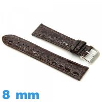 Bracelet montre Rembourré cuir 8 mm Crocodile