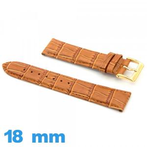 Bracelet pour montre Rembourré 18mm marron clair cuir Crocodile