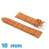 Bracelet cuir de montre 18 mm Rembourré Crocodile