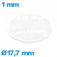 Verre pour montre 17,7 mm en verre minéral circulaire bombé