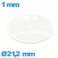 Verre en verre minéral circulaire bombé 21,2 mm montre