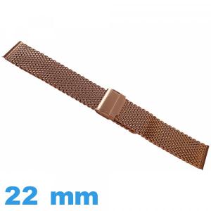 Bracelet 22mm montre Maille Milanaise bronze métal