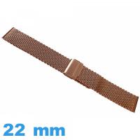 Bracelet 22mm montre Maille Milanaise bronze métal
