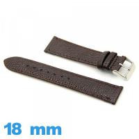 Bracelet cuir véritable 18 mm  pour montre Lézard