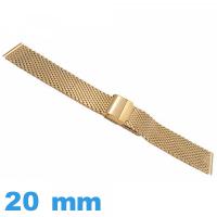 Bracelet MESH tressé Acier Inoxydable 20mm doré montre