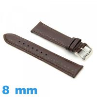 Bracelet cuir  8 mm pour montre Grain Buffalo