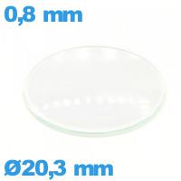 Verre circulaire 20,3 mm en verre minéral bombé pour montre