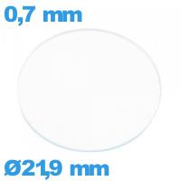 Verre plat pour montre verre minéral 21,9 mm circulaire