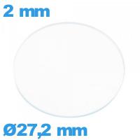 Verre de montre verre minéral circulaire 27,2 mm plat