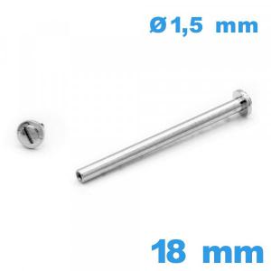 Barrette 18mm Argenté  à rivet cylindrique  Argenté  bracelet pour montre