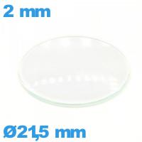 Verre circulaire 21,5 mm verre minéral bombé de montre
