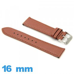 Bracelet cuir Plat 16 mm pour montre Grain Buffalo