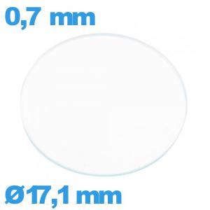 Verre circulaire plat 17,1 mm verre minéral montre