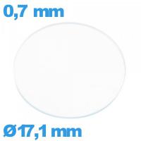 Verre circulaire plat 17,1 mm verre minéral montre