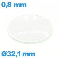 Verre montre en verre minéral 32,1 mm bombé circulaire