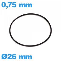 Joint 26 X 0,75 mm de montre nitrile O-ring