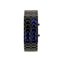 Montre noir LED bleues Samurai pas chère date