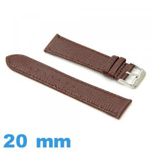 Bracelet cuir Lézard pour montre 20mm 