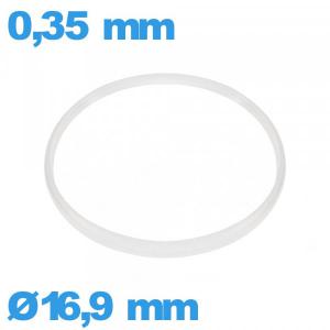 Joint verre horlogerie    blanc Cylindrique 16,9 X 0,35 mm 