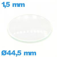 Verre montre 44,5 mm en verre minéral circulaire bombé