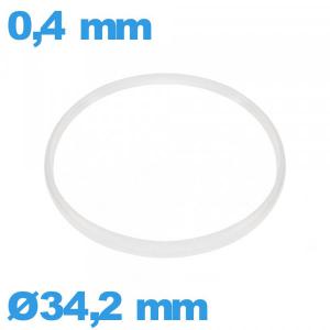 Joint verre de montre  34,2 X 0,4 mm Hytrel  Cylindrique  pas cher