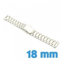 Bracelet en métal pour montre argenté large 18 mm