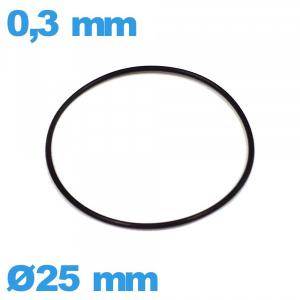 Joint 25 X 0,3 mm pour montre O-ring  caoutchouc