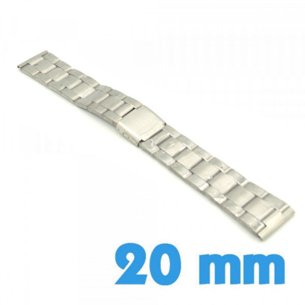 Bracelet De Montre En Acier Inoxydable - Largeur 20 Mm - Couleur Argenté - Neuf Avec étiquette