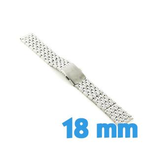 Bracelet montre pas cher argenté boucle déployante 18 mm