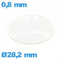 Verre en verre minéral circulaire bombé 28,2 mm montre