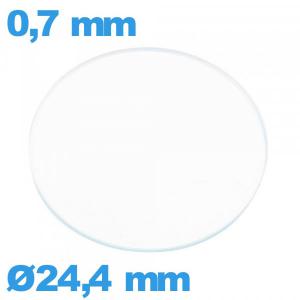 Verre pour montre verre minéral circulaire 24,4 mm plat