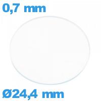 Verre pour montre verre minéral circulaire 24,4 mm plat