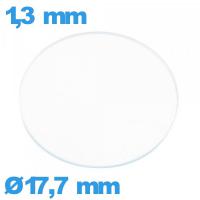 Verre montre verre minéral circulaire 17,7 mm plat