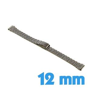 Bracelet montre pas cher métal noir 12 mm boucle deployante