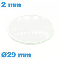 Verre en verre minéral bombé de montre circulaire 29 mm