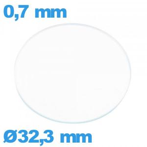 Verre plat en verre minéral pour montre circulaire 32,3 mm
