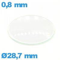 Verre bombé pour montre verre minéral circulaire 28,7 mm